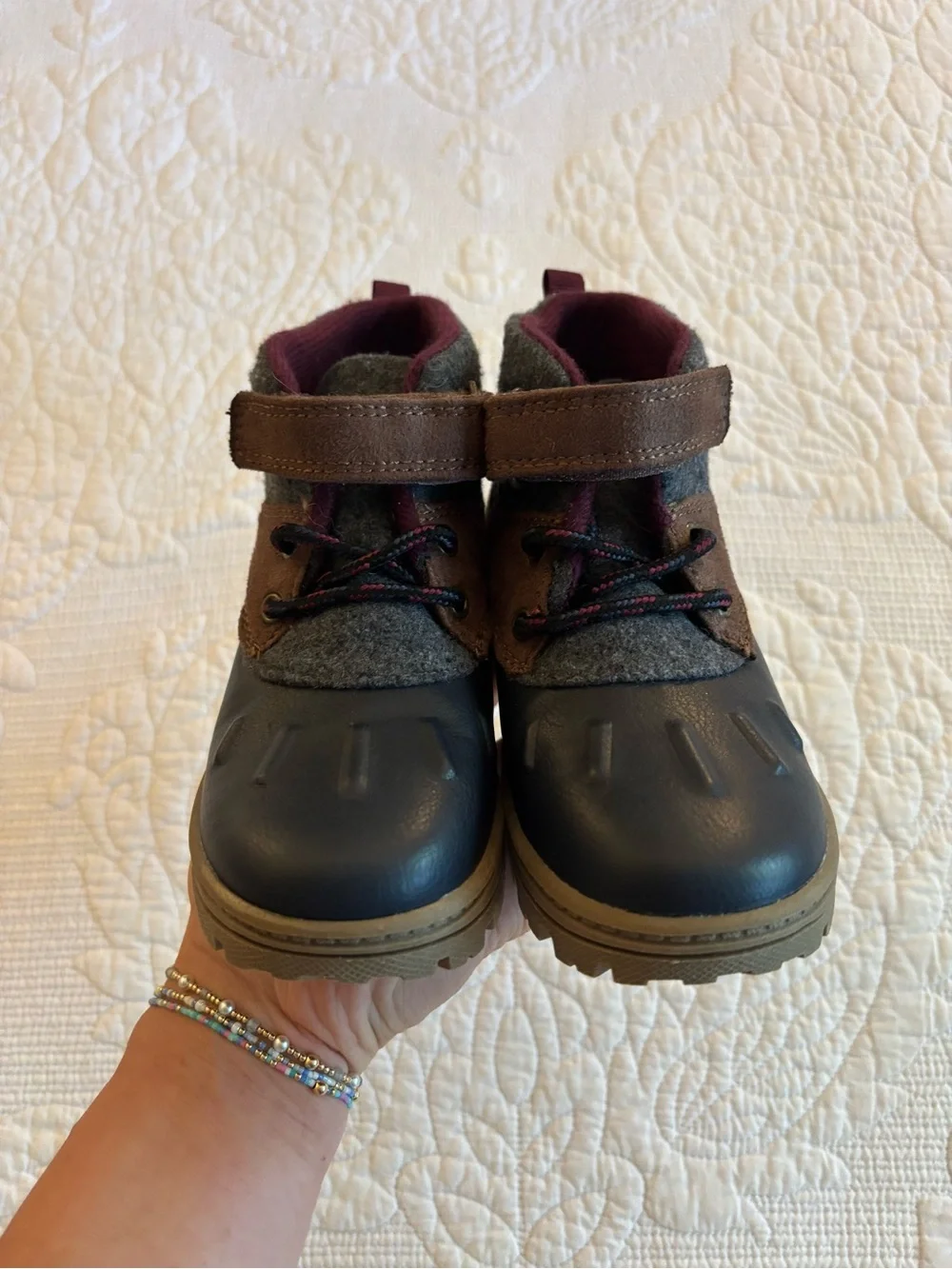 Carter's Brown, Gray & Black Kids Outdoor Ankle Boots